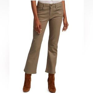 Frame Le Crop Mini Boot Coated Stretch Jeans Surplus Khaki Olive Green Size 25